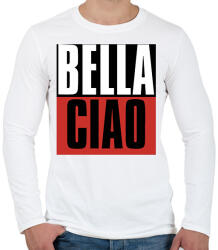 printfashion Bella Ciao - Nagy Pénzrablás - Money Heist - Casa de Papel - Férfi hosszú ujjú póló - Fehér (5729653)