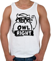 printfashion Owl right - Férfi atléta - Fehér (4194132)