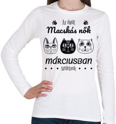 printfashion Az őrült macskás nők - Női hosszú ujjú póló - Fehér (6234327)