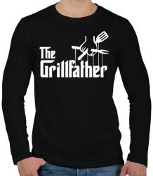 printfashion The grillfather - white - Férfi hosszú ujjú póló - Fekete (13686130)