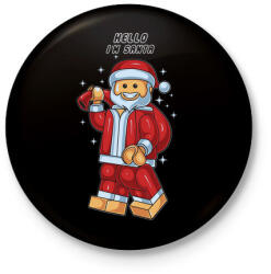 printfashion Lego Télapó - Kitűző, hűtőmágnes - Fekete (3091300)