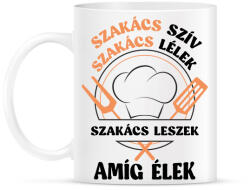 printfashion Szakács leszek amíg élek - Bögre - Fehér (7550111)