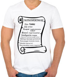 printfashion Karakterlap tanu - Férfi V-nyakú póló - Fehér (13842993)