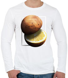 printfashion Citrom bolygó - Férfi hosszú ujjú póló - Fehér (14315072)