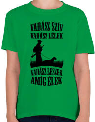 printfashion Vadász szív, vadász lélek - Gyerek póló - Zöld (2770004)