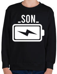 printfashion Battery - son - Gyerek pulóver - Fekete (2026623)