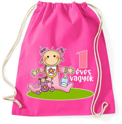 printfashion 1 éves vagyok" kislányoknak - Sportzsák, Tornazsák - Fukszia (13437921)