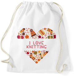 printfashion I love knitting - Sportzsák, Tornazsák - Fehér (6980800)