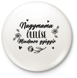 printfashion Nagymama ölelése - Fekete - Kitűző, hűtőmágnes - Fehér (7064125)