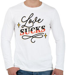 printfashion Love sucks - Férfi hosszú ujjú póló - Fehér (4311637)