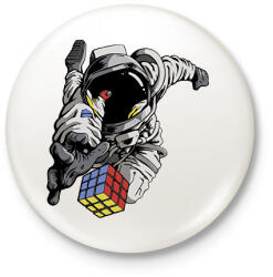 printfashion Rubik Cube - Kitűző, hűtőmágnes - Fehér (3080932)