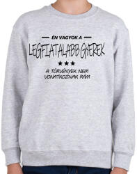 printfashion Én vagyok a legfiatalabb gyerek. . . - Gyerek pulóver - Sport szürke (16453927)