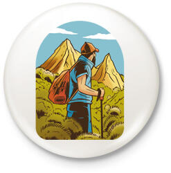 printfashion Hegymászó - Kitűző, hűtőmágnes - Fehér (9179281)