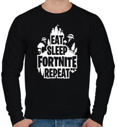 printfashion Eat Sleep Fortnite Repeat Style - Fehér - Férfi pulóver - Fekete (1552491)