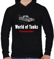 printfashion world of tanks commander - Férfi kapucnis pulóver - Fekete (1534549)