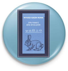 printfashion Nyúlszőr - Kitűző, hűtőmágnes - Világoskék (13355584)