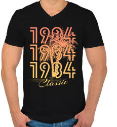 printfashion 1984 - Férfi V-nyakú póló - Fekete (12231372)