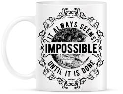 printfashion Lehetetlen - fekete szöveg - Bögre - Fehér (787290)