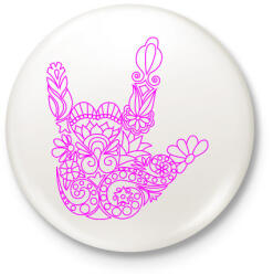 printfashion Love jel - Kitűző, hűtőmágnes - Fehér (3084171)