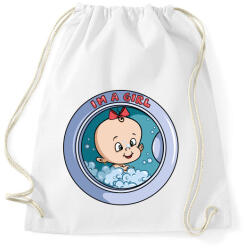 printfashion Kislány a mosógépben - Sportzsák, Tornazsák - Fehér (447203)