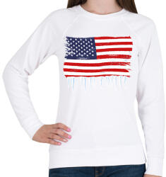 printfashion USA zászló - Női pulóver - Fehér (9439853)