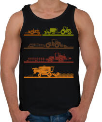 printfashion Mezőgazdasági gépek - Férfi atléta - Fekete (2789173)