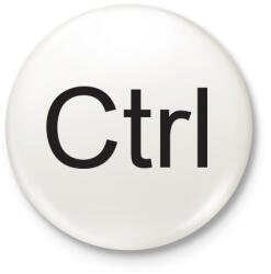printfashion CTRL - Kitűző, hűtőmágnes - Fehér (3090406)