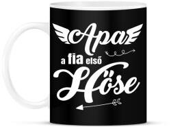 printfashion Apa, a fia első hőse - Bögre - Fekete (5601976)