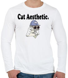 printfashion cat aesthetic - Férfi hosszú ujjú póló - Fehér (12644089)