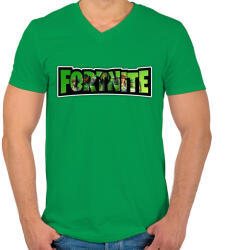 printfashion Fortnite6 - Férfi V-nyakú póló - Zöld (4321626)