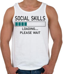 printfashion Social skills (black) - Férfi atléta - Fehér (7029184)