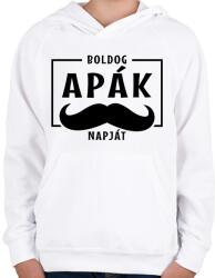 printfashion Apák napja - Gyerek kapucnis pulóver - Fehér (2596216)