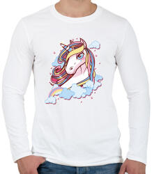 printfashion Unikornis - Férfi hosszú ujjú póló - Fehér (1635528)