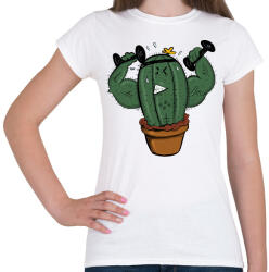 printfashion Kigyúrt kaktusz - Női póló - Fehér (12006793)