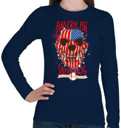 printfashion Amerikai juhászkutya - Női hosszú ujjú póló - Sötétkék (142488)