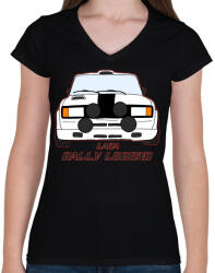 printfashion Lada rally legend - Női V-nyakú póló - Fekete (4971349)
