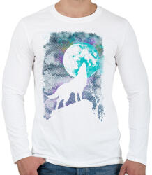 printfashion Farkas holdfényben - Férfi hosszú ujjú póló - Fehér (206273)