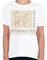 printfashion Büszke cica tulajdonos - Peterbald - Gyerek póló - Fehér (6307808)