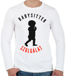 printfashion Babysitter, babysitter, szolgálat, szakmai - Férfi hosszú ujjú póló - Fehér (1318514)