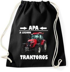 printfashion Apa a legjobb traktoros - Sportzsák, Tornazsák - Fekete (5779767)