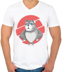 printfashion Muscle dog - Férfi V-nyakú póló - Fehér (2937632)