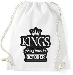 printfashion KINGS are born in October - fekete - Sportzsák, Tornazsák - Fehér (5510913)