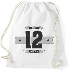 printfashion b-day-12-dark-lightgrey - Sportzsák, Tornazsák - Fehér (506401)