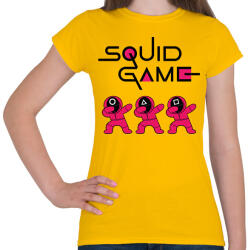 printfashion Squid Game Dab trio fekete - Női póló - Sárga (5726692)