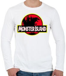 printfashion Godzilla - Férfi hosszú ujjú póló - Fehér (2298609)