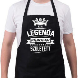 printfashion Ez a legenda májusban született - Kötény - Fekete (4933961)