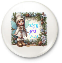 printfashion Tündér - Kitűző, hűtőmágnes - Fehér (15334198)