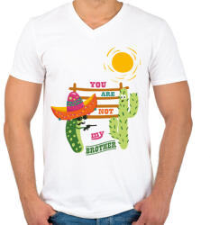 printfashion Nem vagy a testvérem! - Férfi V-nyakú póló - Fehér (447241)