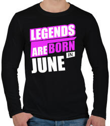 printfashion A legendák júniusban születnek - Férfi hosszú ujjú póló - Fekete (246817)