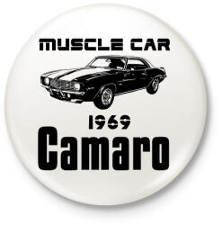 printfashion muscle car 1969 camaro - Kitűző, hűtőmágnes - Fehér (13334493)